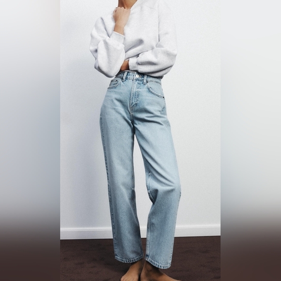 ZARA Mom full length fit jean 0 blue nwt new - Picture 1 of 11
